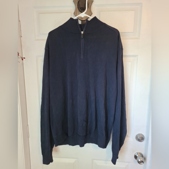 (1273) Oscar De La Renta Men's Quarter Zip Long Sleeve Sweater,  XXL, Black - Picture 1 of 12